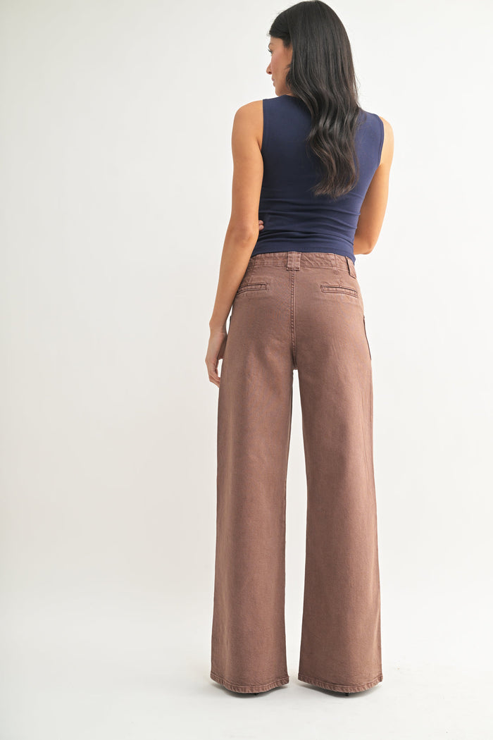 The Patch Pocket Wide Leg Flare - DP782 - Vintage Brown