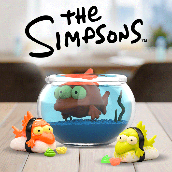 The Simpsons Blinky in Fish Bowl 5.5-inch vinyl art figure featuring bright colors and detailed design.