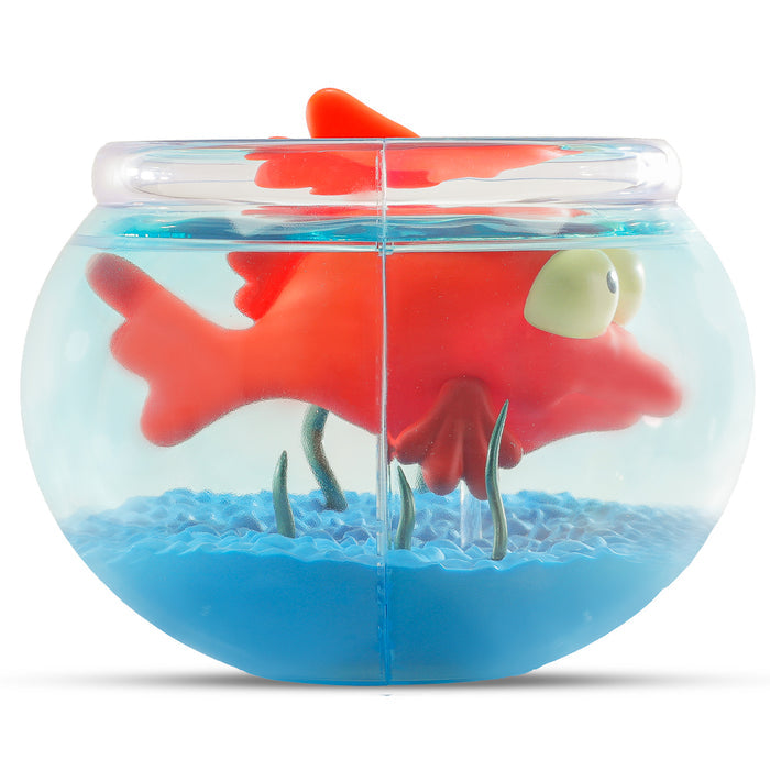 The Simpsons Blinky in Fish Bowl 5.5-inch vinyl art figure showing a red three-eyed fish inside a clear bowl.