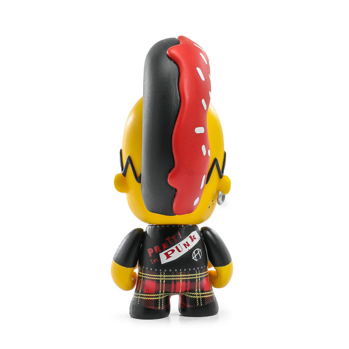 Crimson Glaze Edition Homer Simpson vinyl mini figure from The Simpsons Donut Riot Punk series, 3-inch collectible limited edition.