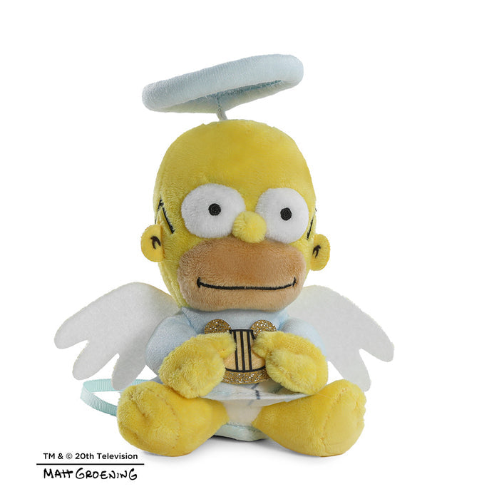 Angel Homer plush shoulder toy from The Simpsons Phunny collection, featuring Homer as an angel with wings and a halo.
