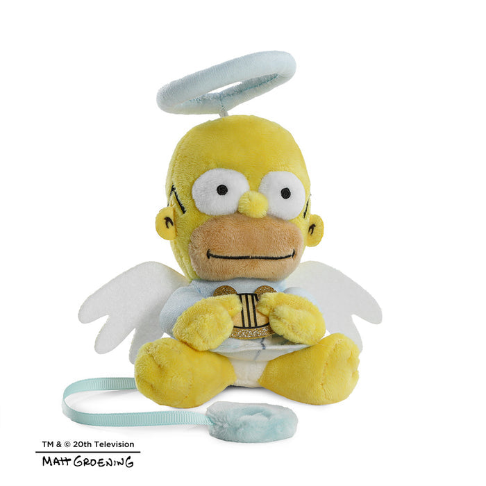 Angel Homer Simpson plush shoulder toy from The Simpsons Phunny collection, featuring Homer as an angel with detailed plush fabric.