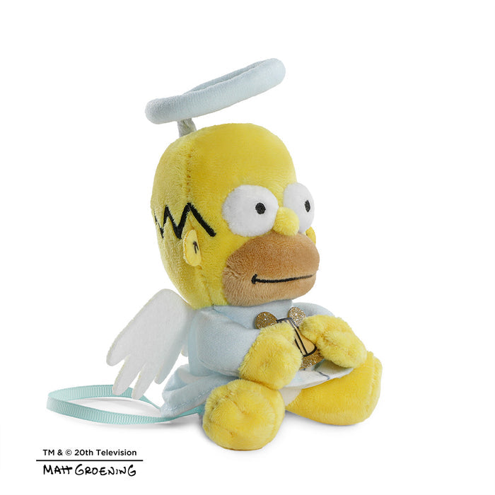 Angel Homer Simpson plush shoulder Phunny figure from The Simpsons featuring Homer with angel wings and a soft, cuddly design.