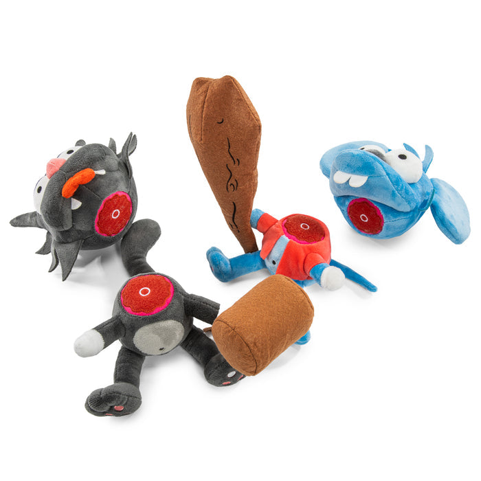 The Simpsons Itchy and Scratchy Phunny plush bundle featuring colorful, soft plush toys of the iconic cartoon characters.