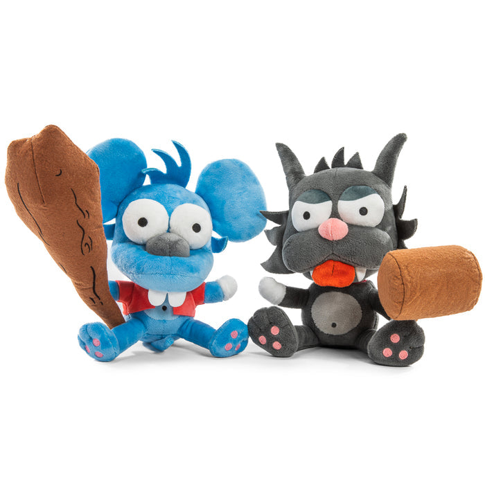 Interactive Itchy and Scratchy plush toys from The Simpsons Phunny Plush Bundle, featuring detailed character designs.
