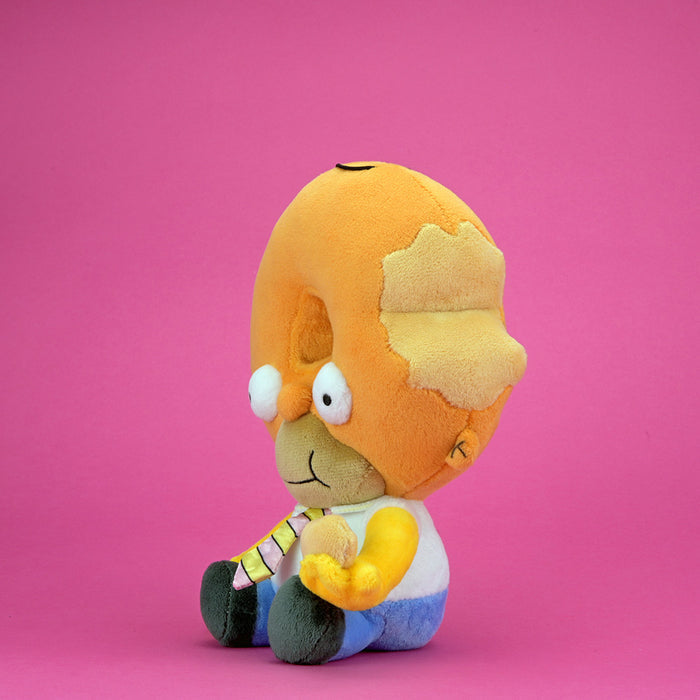 Donut Head Homer Phunny Plush from The Simpsons Treehouse of Horror series, featuring Homer with a donut-shaped head and soft plush fabric.