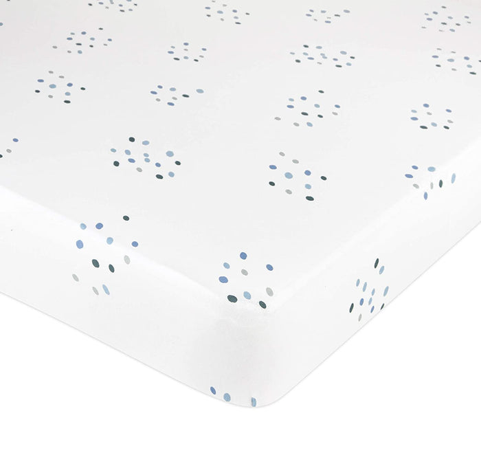 Flexible-Fit Blue Rainbow Crib Sheet