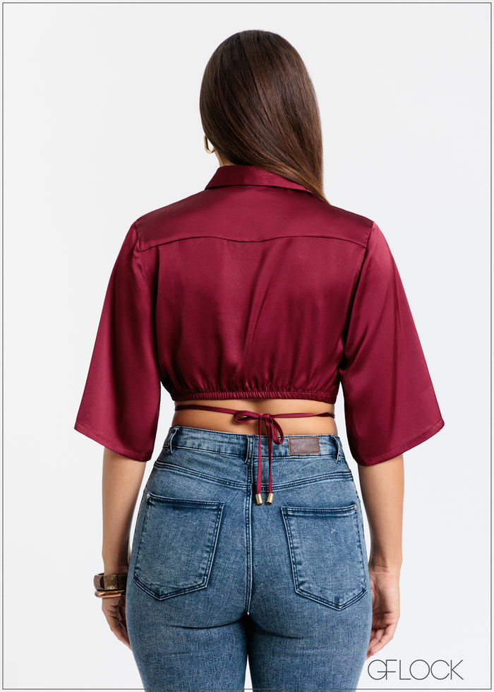 Tie-Up Detail Crop Top - 121124