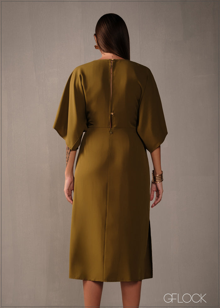 Tie-Up Detail Midi Dress - 160326