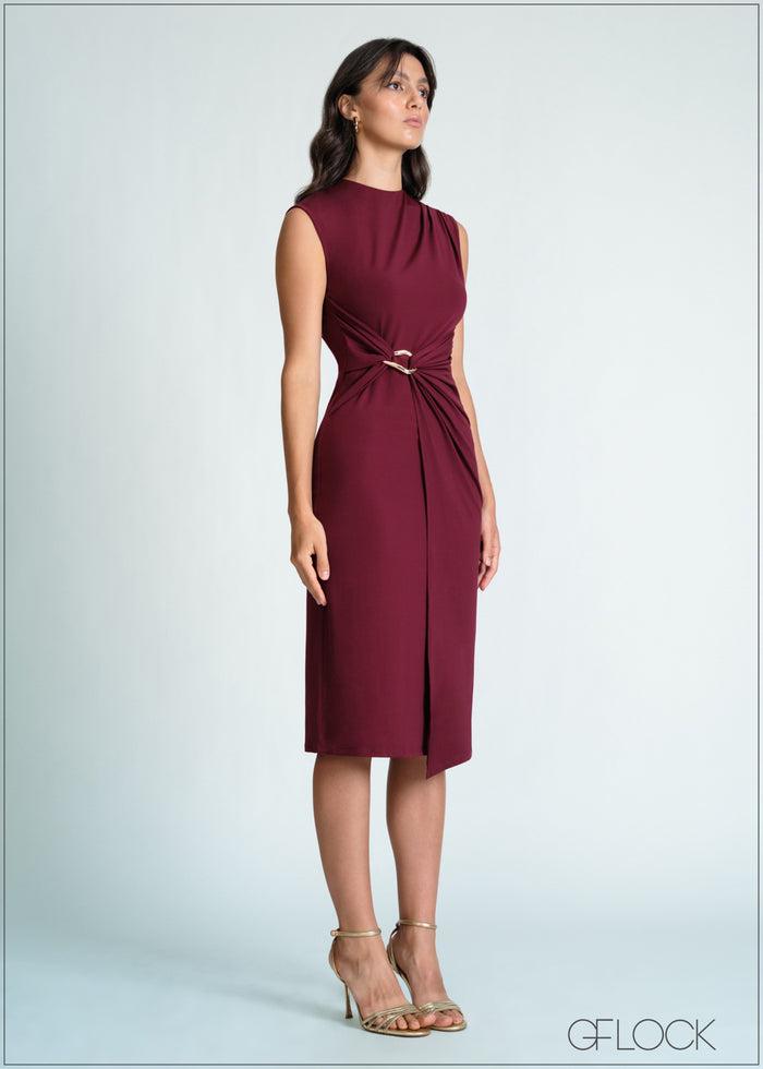 Trim Detailed Sleeveless Midi Dress - 170726