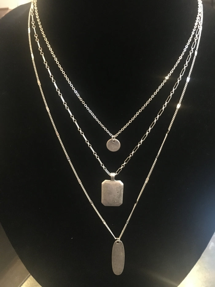 Triple Strand Silver Necklace