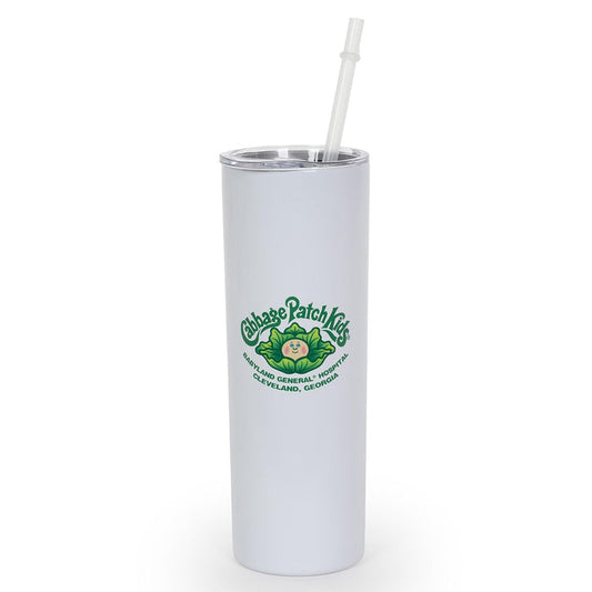 TUMBLER White w/Cabbage Bud Imprint
