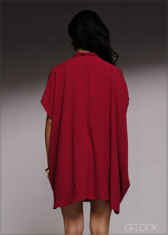 Twist Detail Oversized Top - 220526