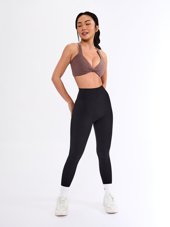 Twisted Curve Sports Bra - Mocha Berry