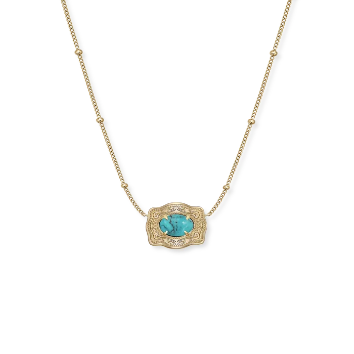 Ultra Mini Belt Buckle Necklace (Oasis)