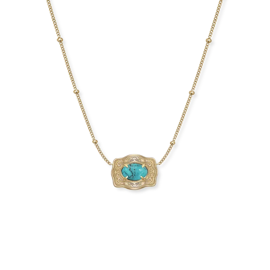 Ultra Mini Belt Buckle Necklace (Oasis)