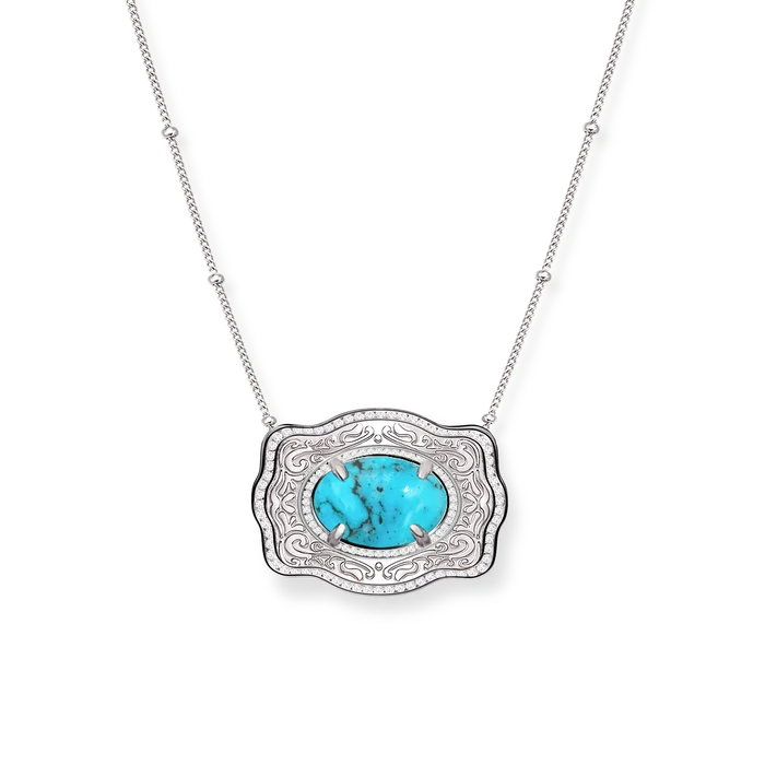 Ultra Mini Belt Buckle Necklace (Oasis)