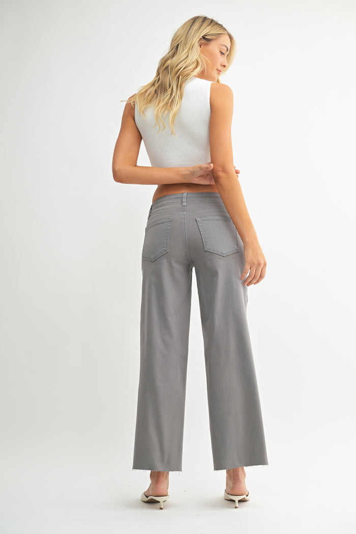 Utility Slim Wide Leg Jean - JP384 - Grey