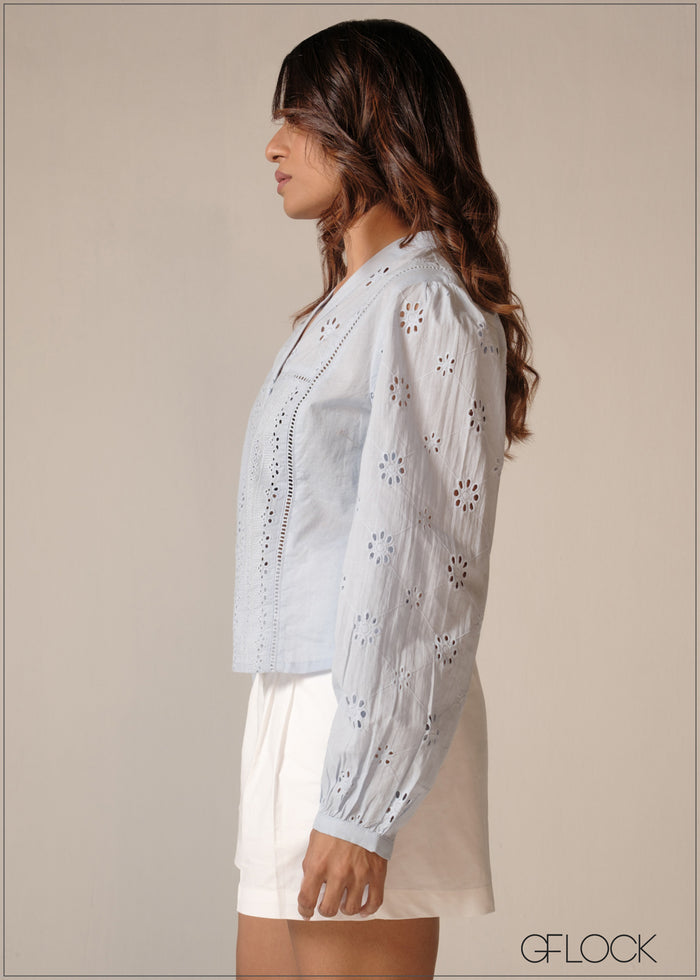 V-Neck Cutlawn Top - 190326