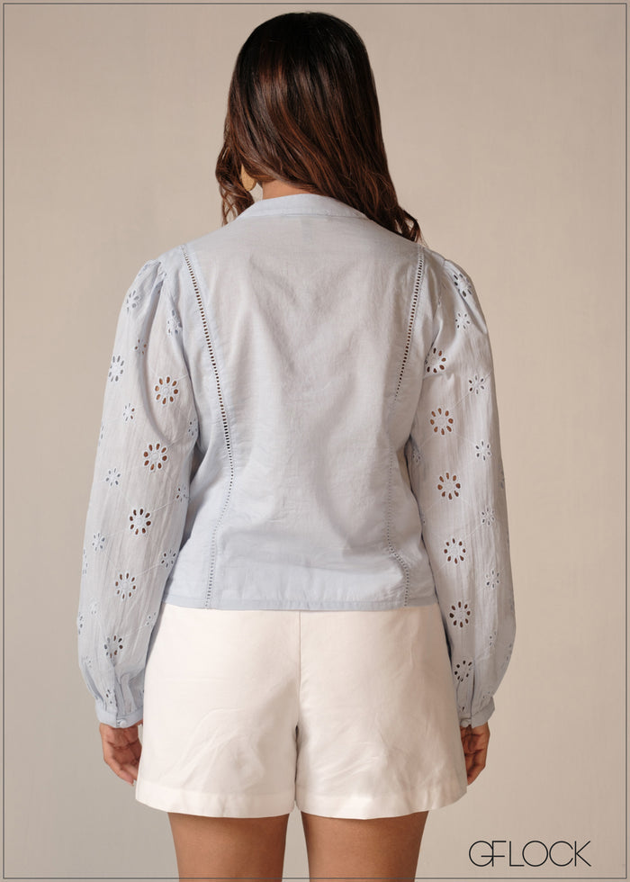 V-Neck Cutlawn Top - 190326