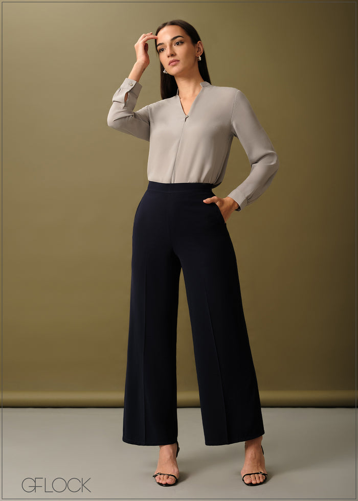 V-Neck Long Sleeve Shirt - 061025