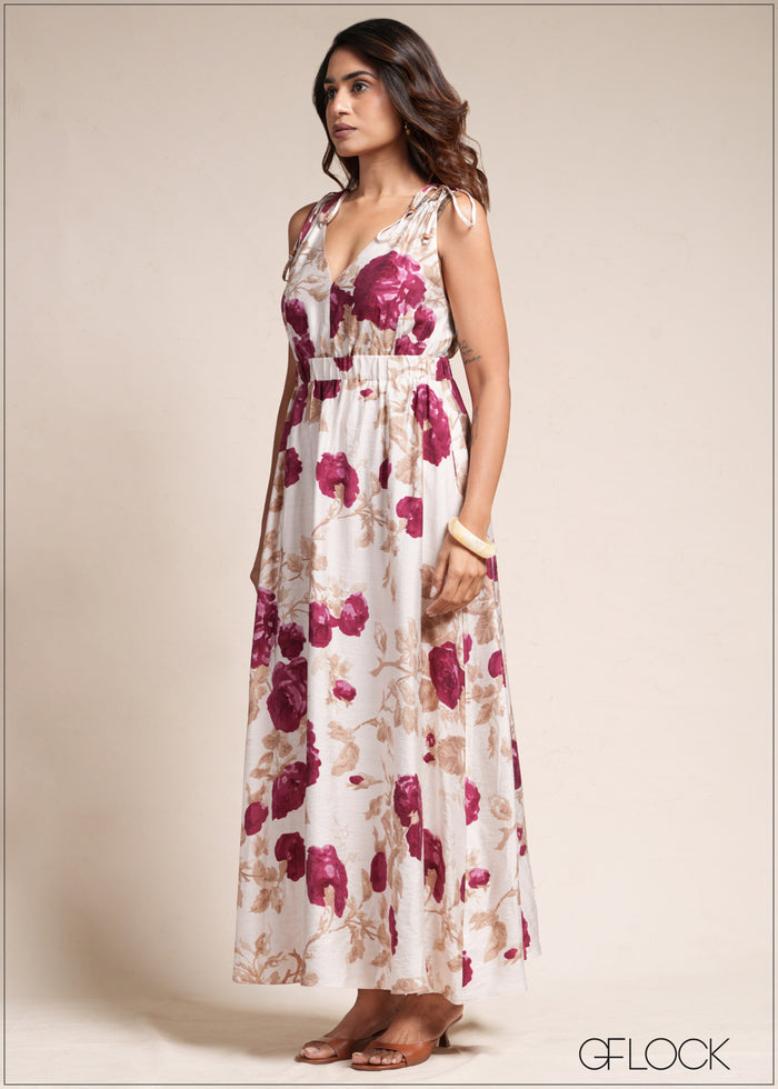 V-Neck Maxi Dress - 110526