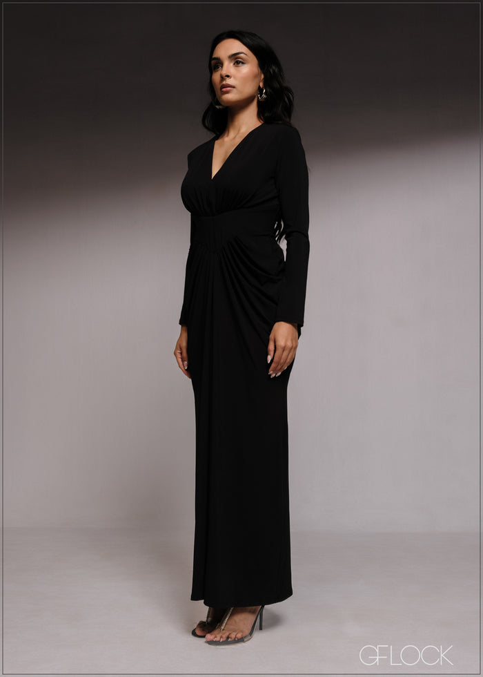 V-Neck Maxi Dress - 220526