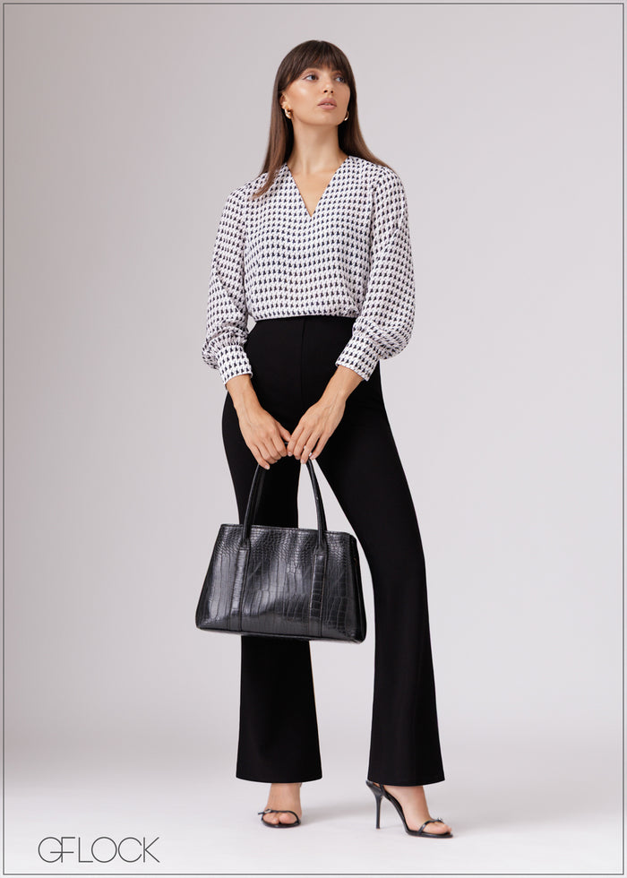 V-Neck Printed Top - 080526