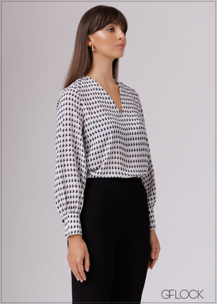 V-Neck Printed Top - 080526