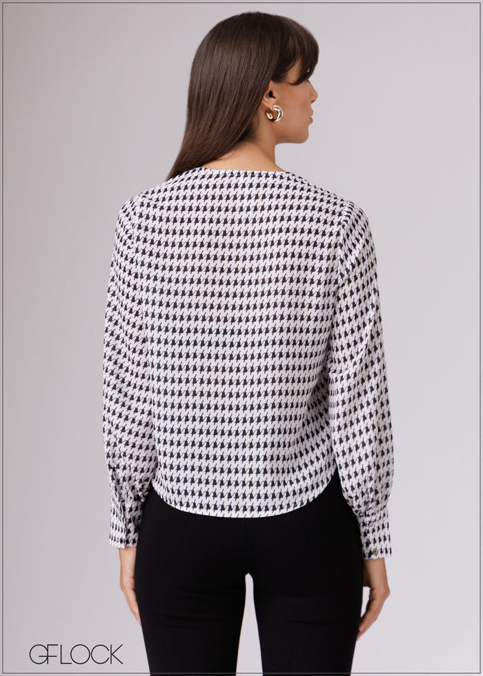 V-Neck Printed Top - 080526
