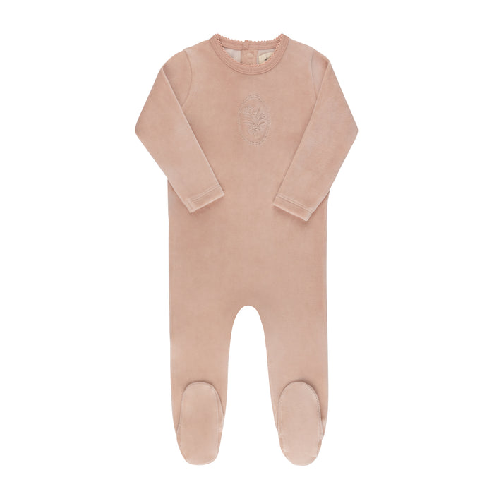 Velour Center Floral Collection - Footie