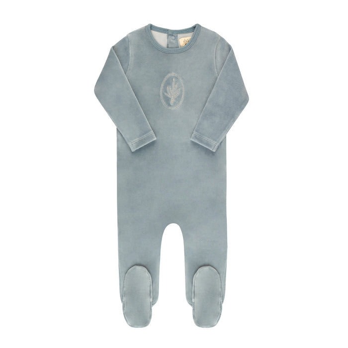 Velour Center Floral Collection - Footie