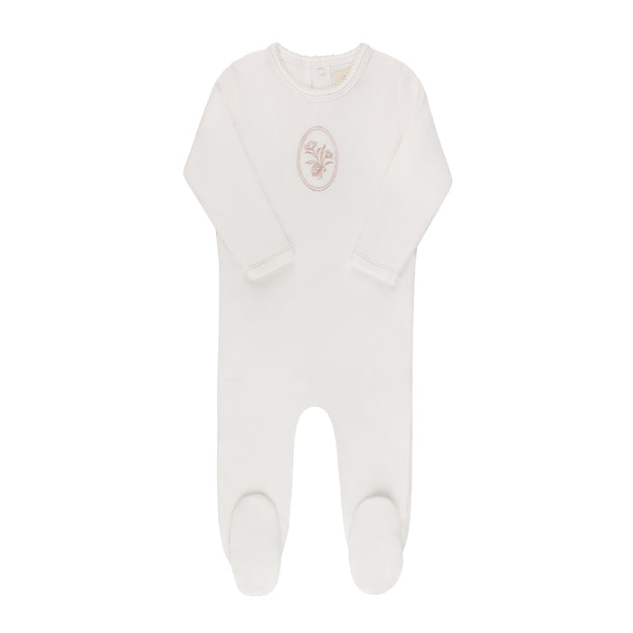 Velour Center Floral Collection - Footie