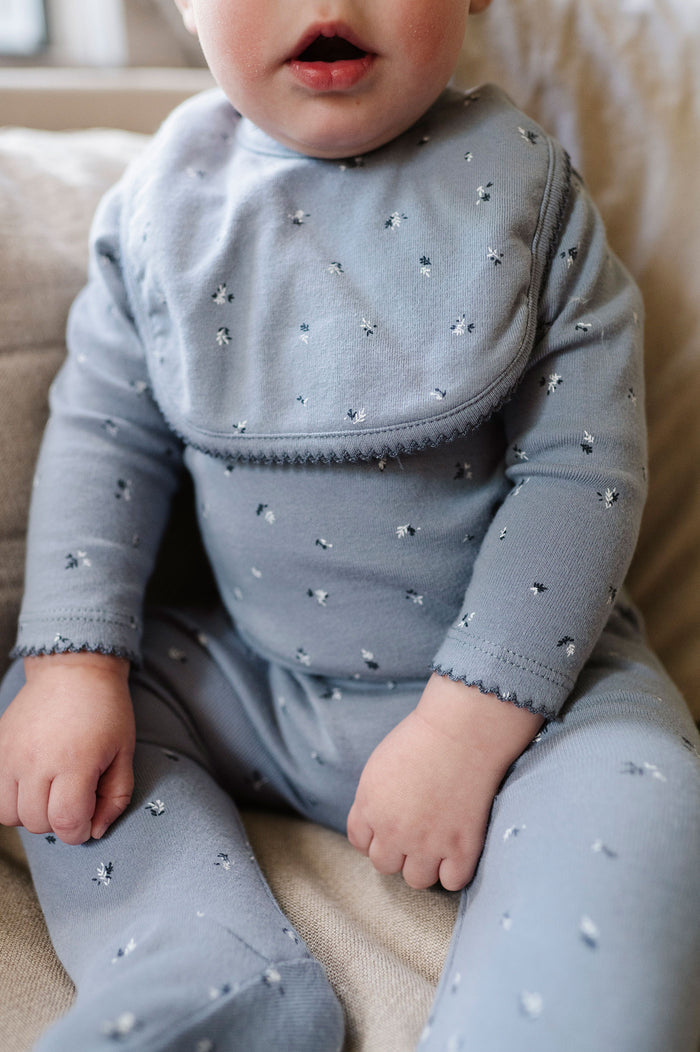 Velour Cluster Flower & Leaf Collection - Cotton Bib