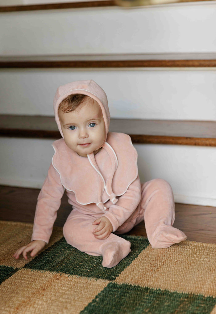 Velour Embroidered Bird & Butterfly Collection - Bib