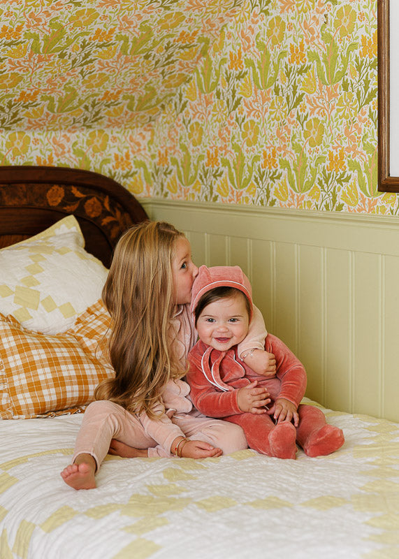 Velour Embroidered Bird & Butterfly Collection - Bib