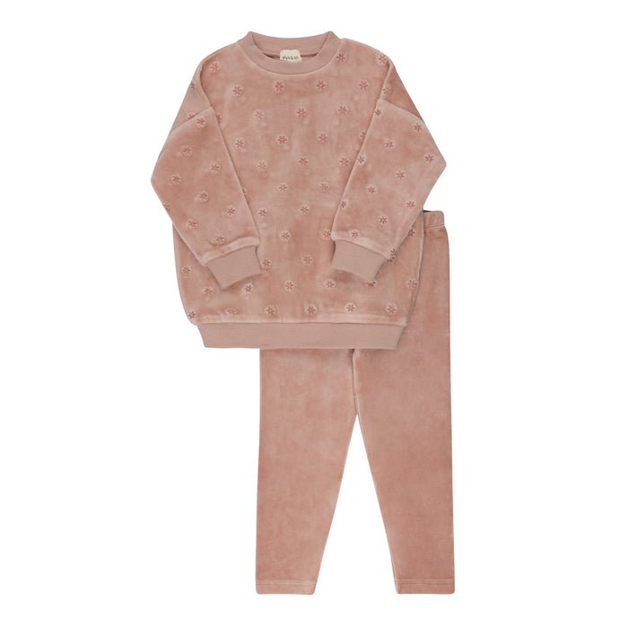 Velour Embroidered Floral Collection - Lounge Set