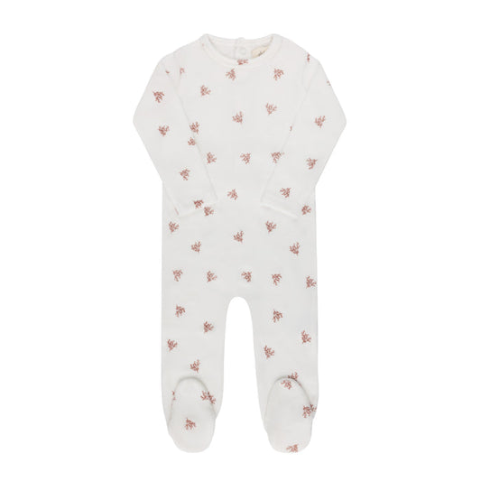 Velour Leaf Pattern Collection - Footie