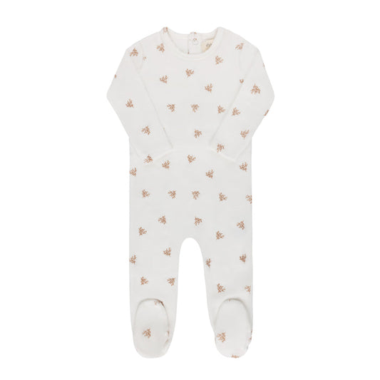 Velour Leaf Pattern Collection - Footie