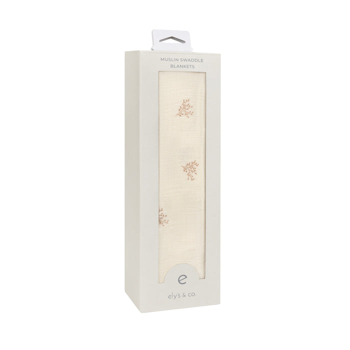 Velour Leaf Pattern Collection - Muslin Swaddle