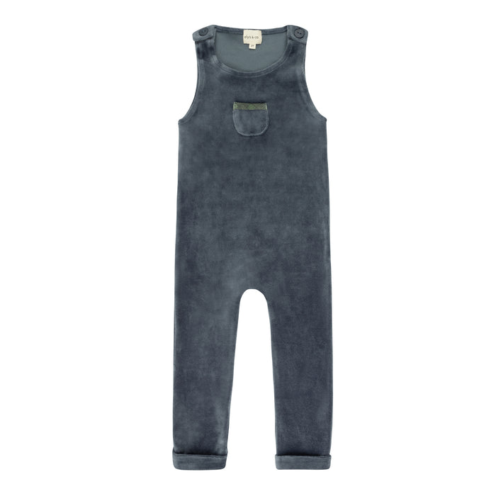 Velour Plaid Bear Collection - Overalls and Turtleneck