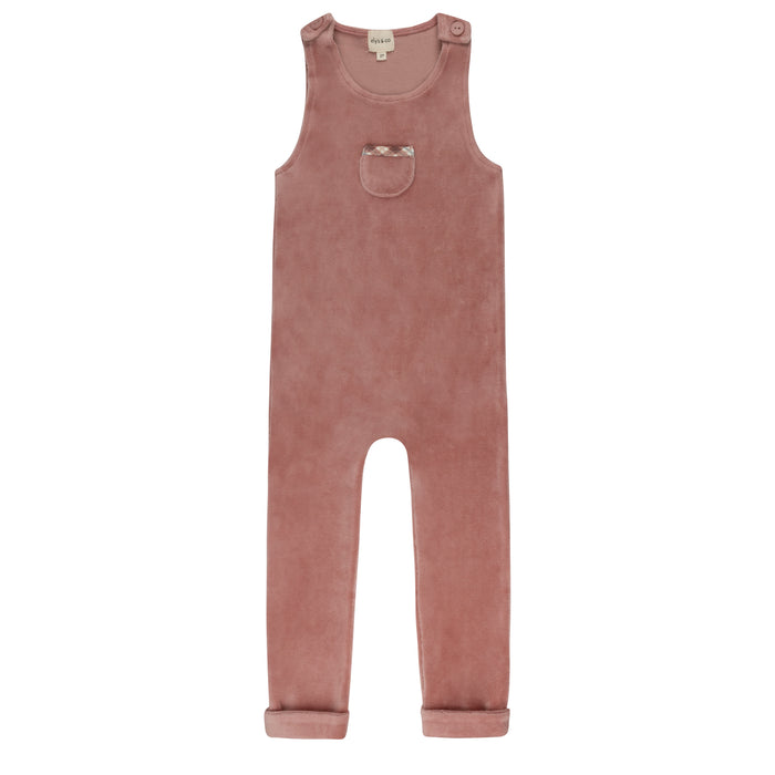 Velour Plaid Bear Collection - Overalls and Turtleneck