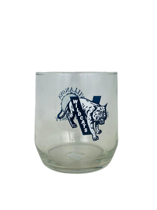 VILLANOVA UNIVERSITY WILDCATS VINTAGE 1990'S ROCKS COCKTAIL GLASS