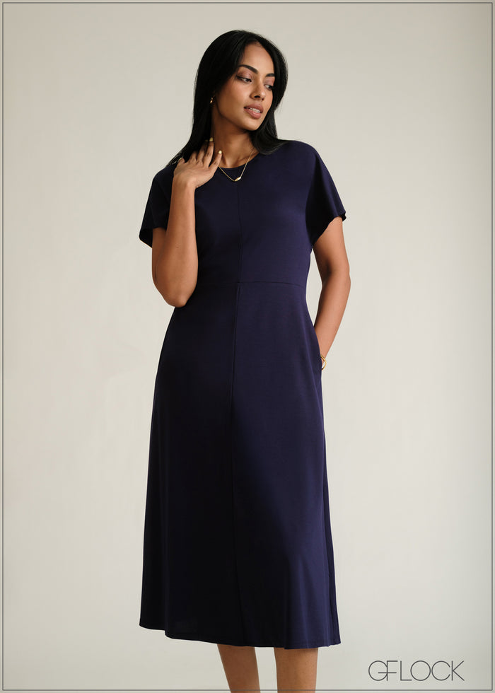 Waist Fitted Midi Dress - 230526