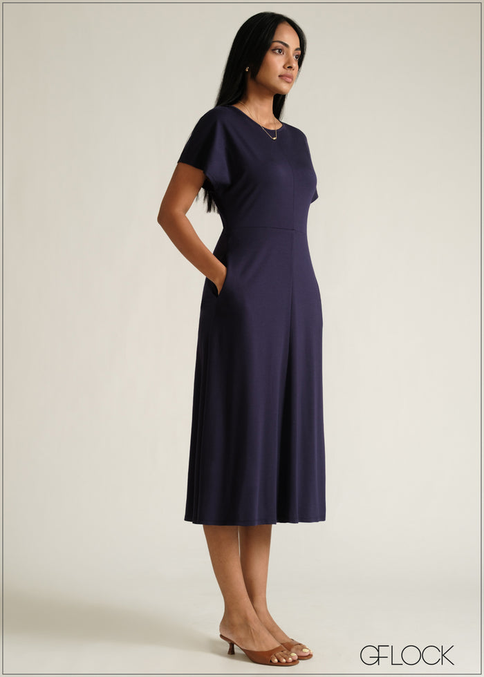 Waist Fitted Midi Dress - 230526