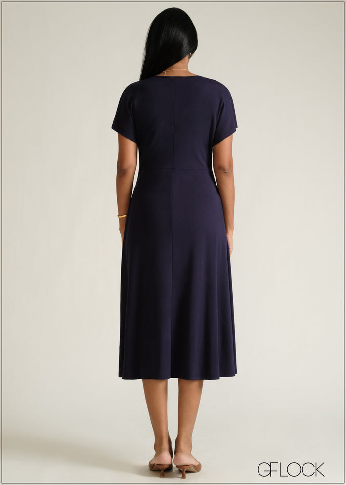 Waist Fitted Midi Dress - 230526