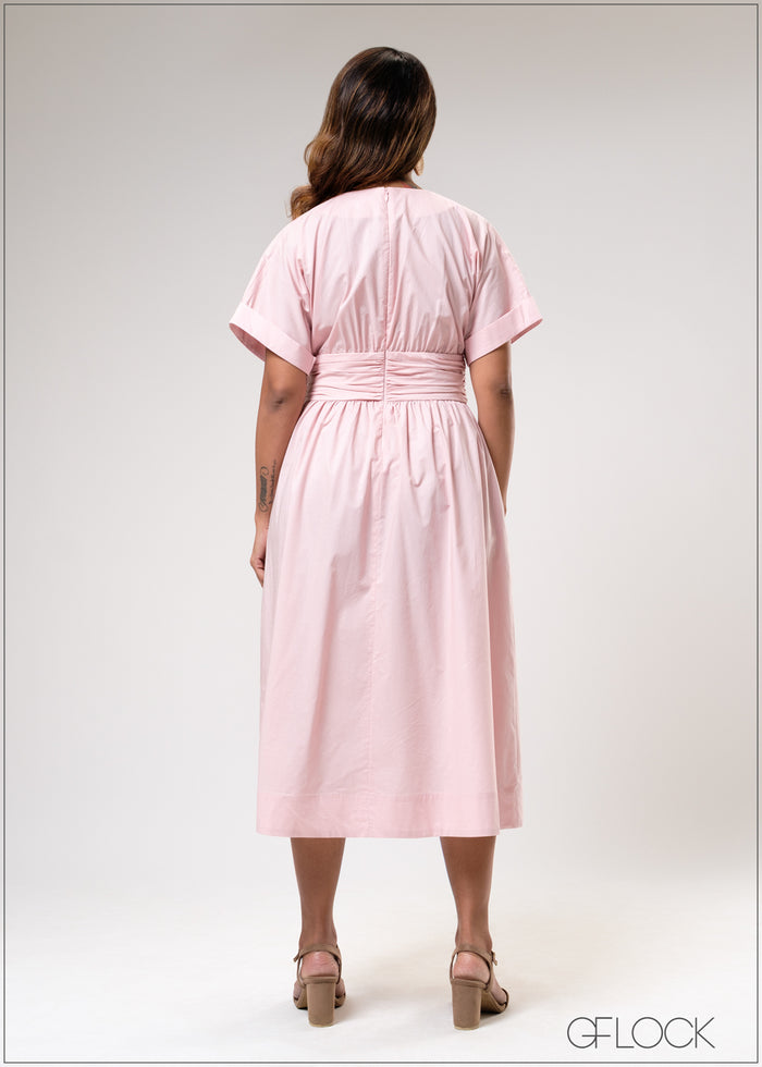 Waist Gathered Dress - 310725