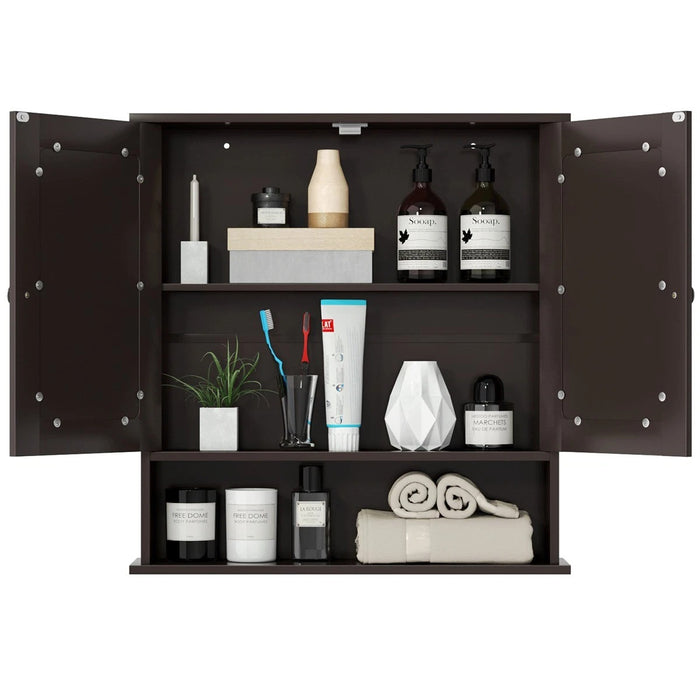 Wall Mounted Medicine Cabinet with Mirror, Black Bathroom Storage Cabinet for Vanity Organization