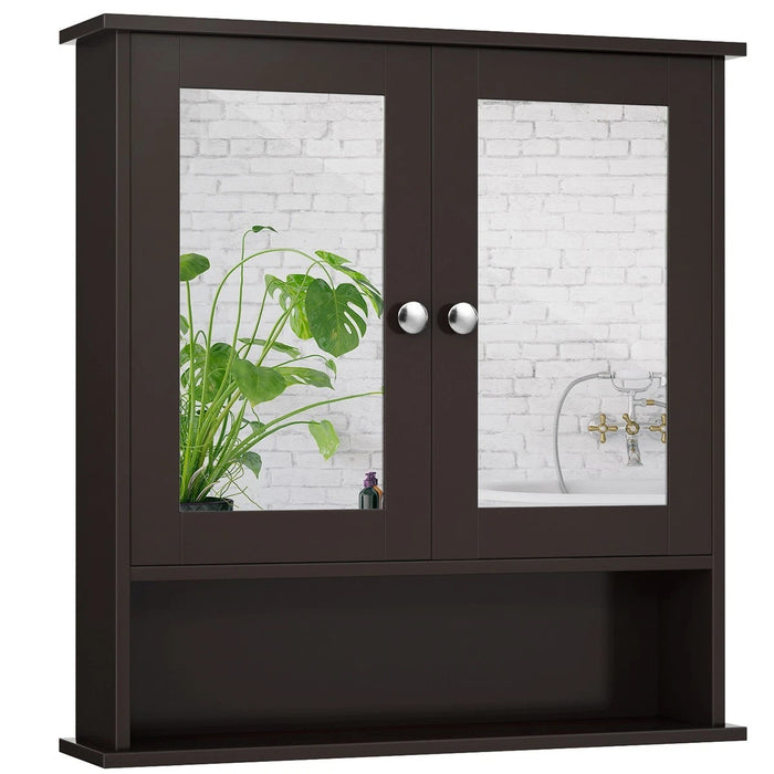 Wall Mounted Medicine Cabinet with Mirror, Black Bathroom Storage Cabinet for Vanity Organization
