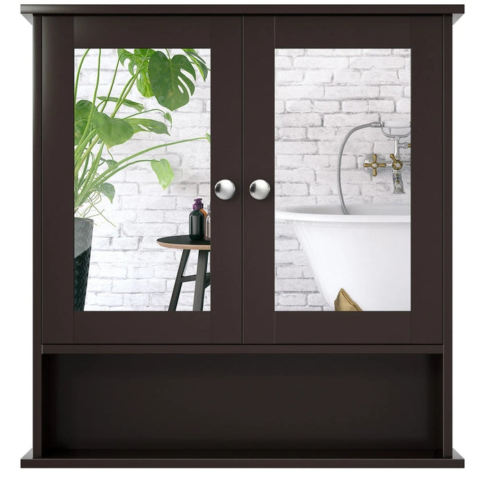 Wall Mounted Medicine Cabinet with Mirror, Black Bathroom Storage Cabinet for Vanity Organization
